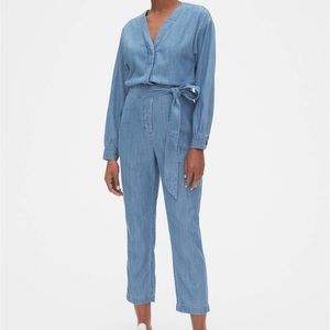 GAP Denim v-neck jumpsuit in tencel